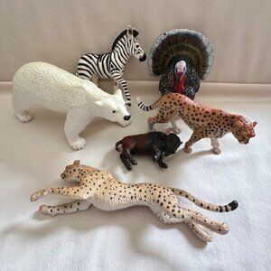 Set of Six Toy Animal Figurines